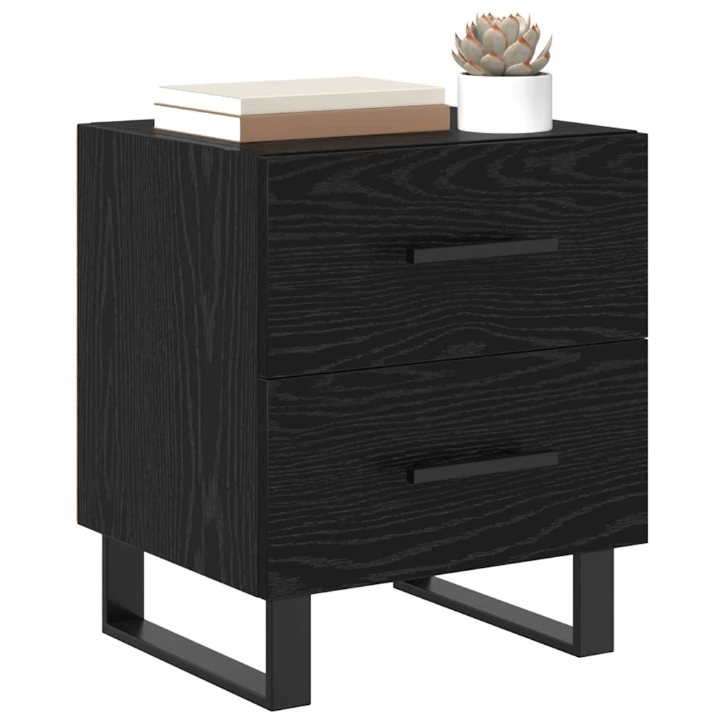 Armadio da Notte 2 pcs Rovere Nero 40 x 35 x 47,5 cm
