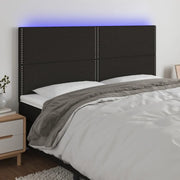 Testiera a LED-Testata con LED Nera 180x5x118/128 cm in Tessuto 805795