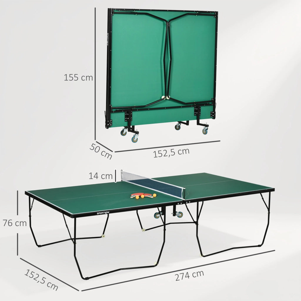 Tavolo da ping pong pieghevole ¨C zephmum ¨C verde, 274x152.5x76 cm