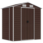 Casetta da giardino cabina ripostiglio casetta da esterno robusta casetta per attrezzi 191 x 130 x 198 cm acciaio zincato marrone 02_0022268