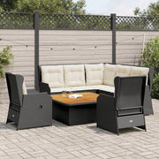 Set Mobili da Giardino 6 pz con Cuscini in Polyrattan Nero 3262611