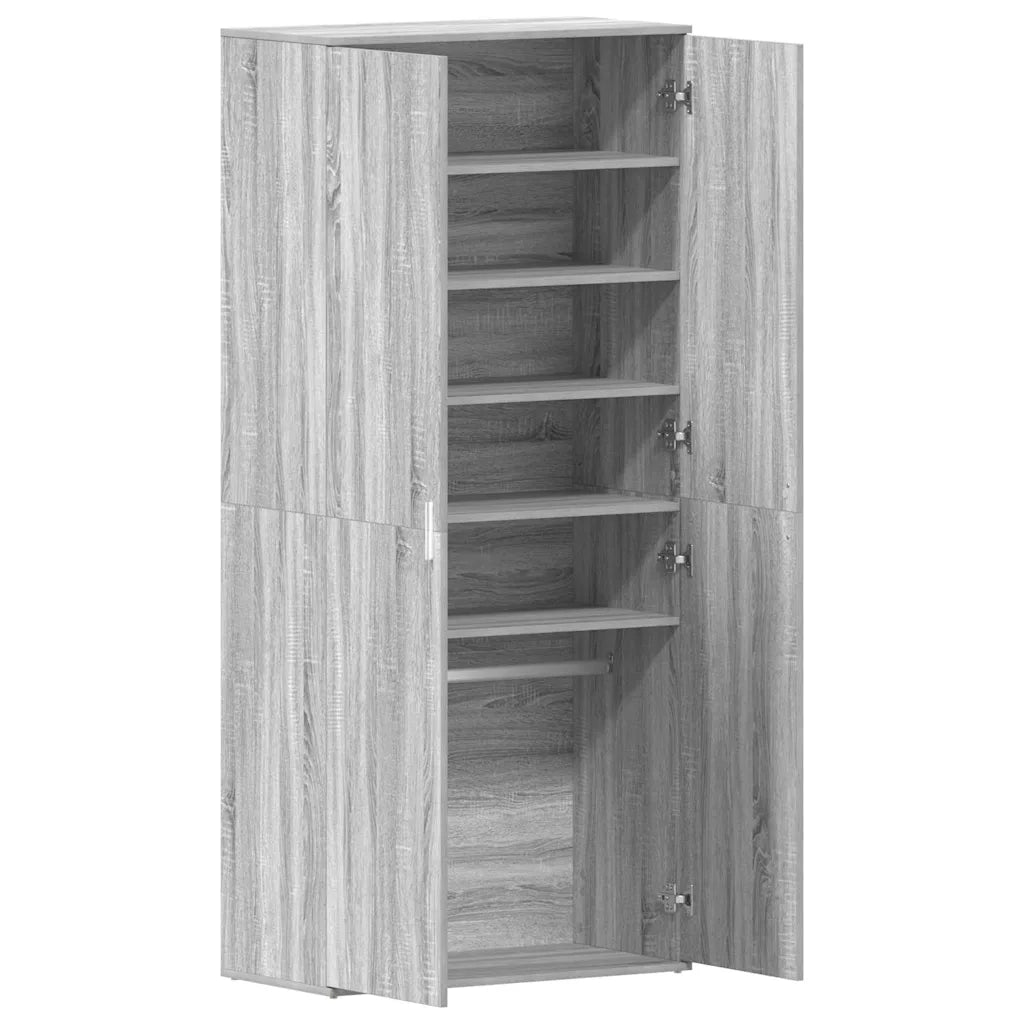 Mobile per scarpe con porta Grigio Sonoma 80 x 39 x 178 cm 3333871