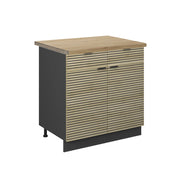 Mobiletto base per cucina Fame-Line Pannello in quercia/Antracite 80 cm, PL Rovere Vicco