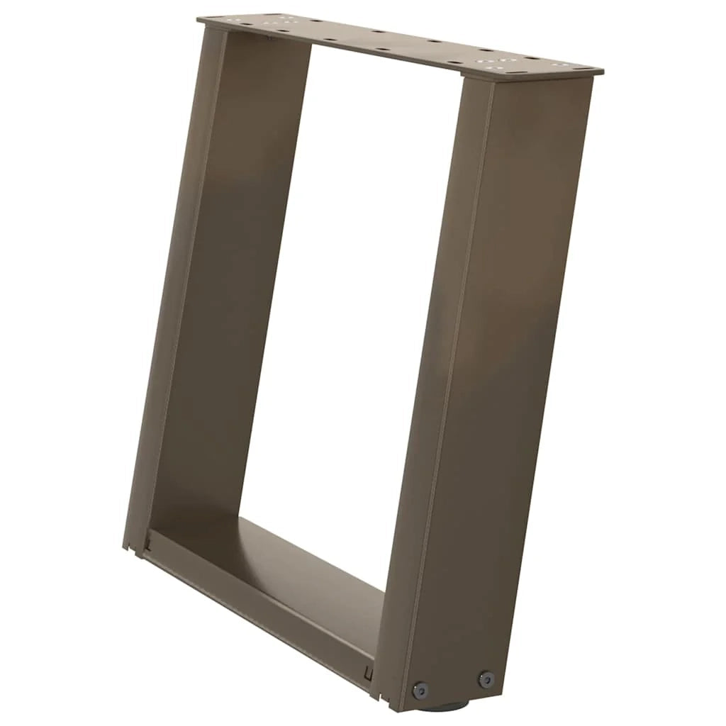 Set di 2 gambe regolabili per tavolino da caffè a forma di U 50 x 43 x 42 cm design moderno acciaio naturale 02_0057051