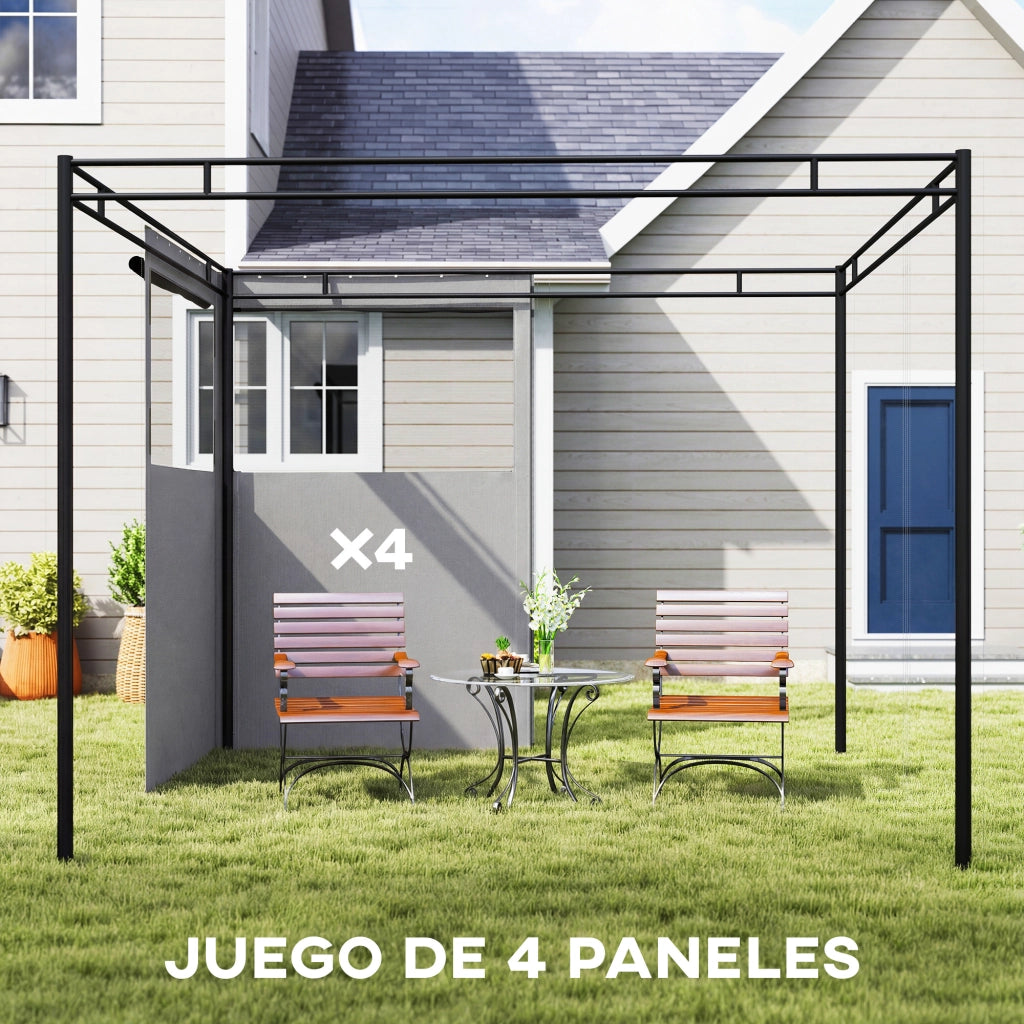 Tenda da giardino 3x3 m con pareti laterali ¨C zephmum ¨C grigio chiaro impermeabile UV30+