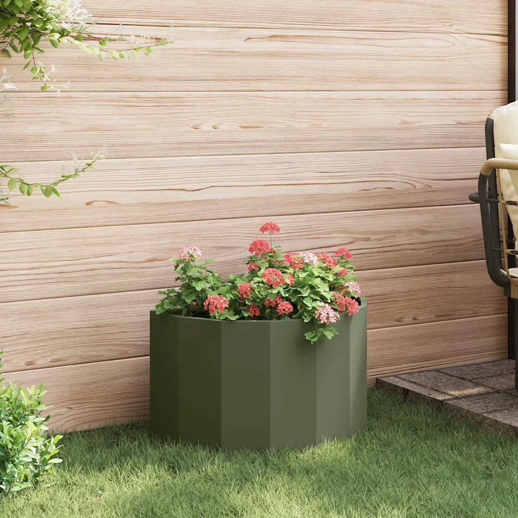 Fioriera | Cassetta per fiori | Vaso Verde oliva 60 x 30 x 35 cm Acciaio
