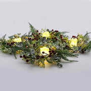 Set di Natale - Decorazione di Tavolo - con Candele LED - 4 Pezzi - Verde