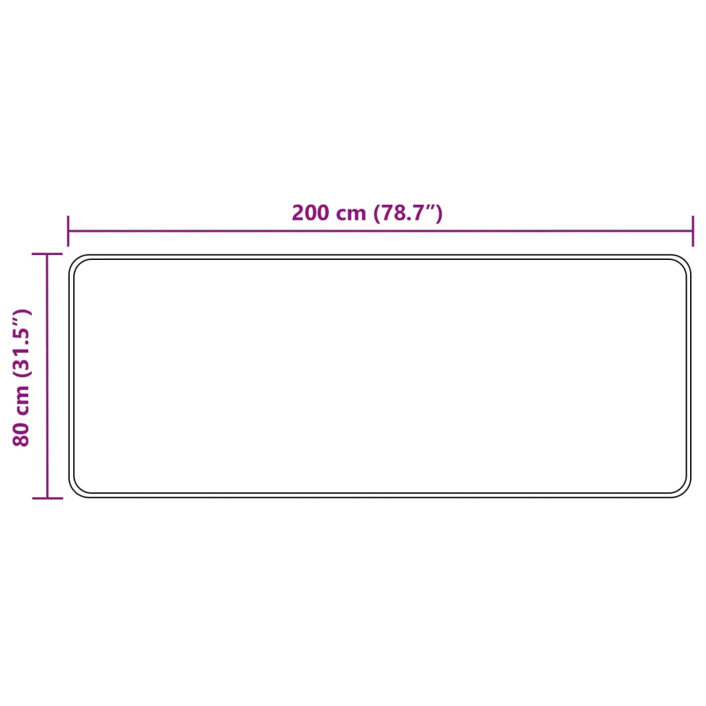 Runner Tappeto MARSA Beige 80 x 200 cm Poliestere e PVC