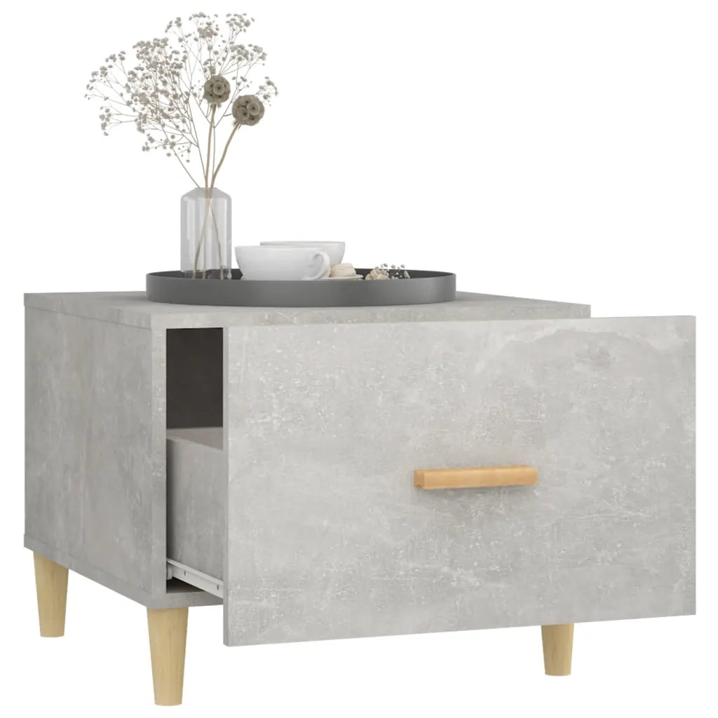 Tavolino Salotto Grigio Cemento 50x50x40 cm Legno Multistrato 812716