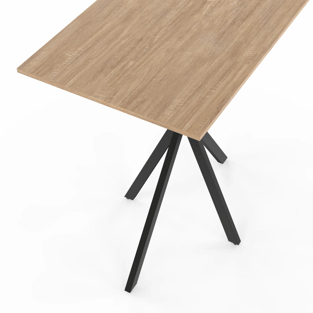 IDMarket - Tavolo bar rettangolare ALIX con gamba in legno e ragno nero 100 cm