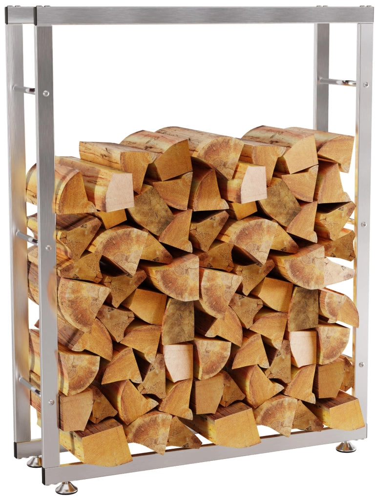 Porta legna Keri in acciaio inox acciaio ,25x80x125 cm