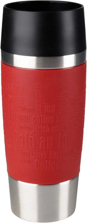 Tazza Viaggiabile Riciclabile - 360 ml - Chiusura Rapida - Cuscino di Silicone - Rosso