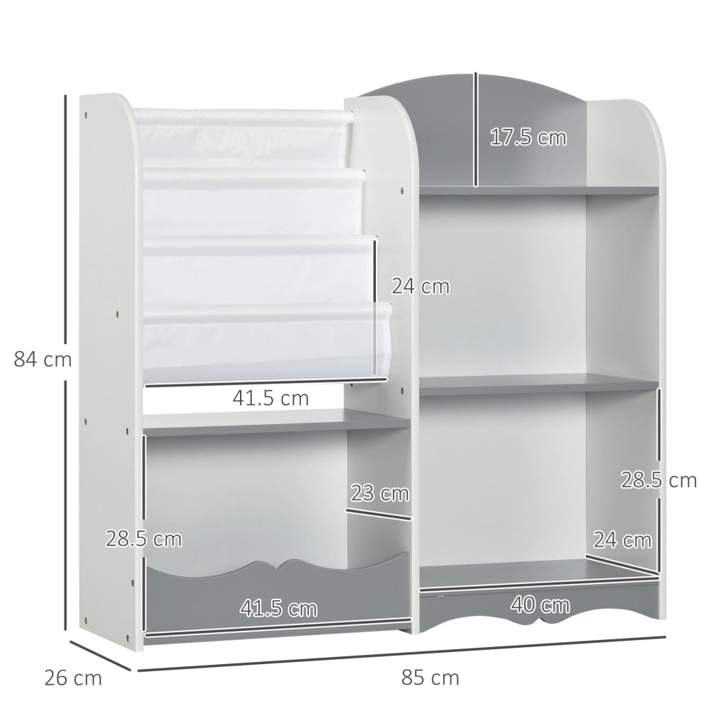 Libreria per Bambini ¨C Zephmum ¨C Legno, Grigio, 85x26x84cm