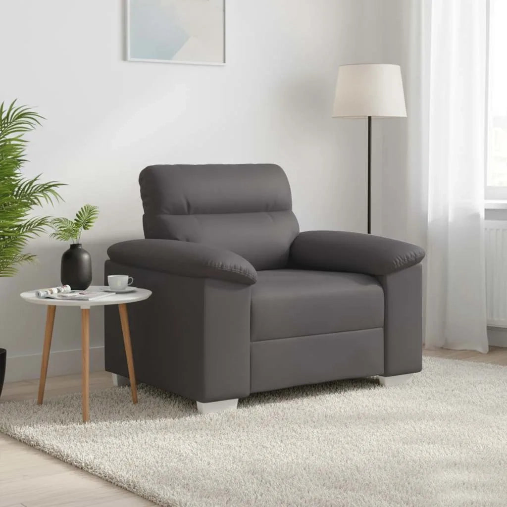 Poltrona | Sedia Relax Grigia 100x81x84 cm in Similpelle