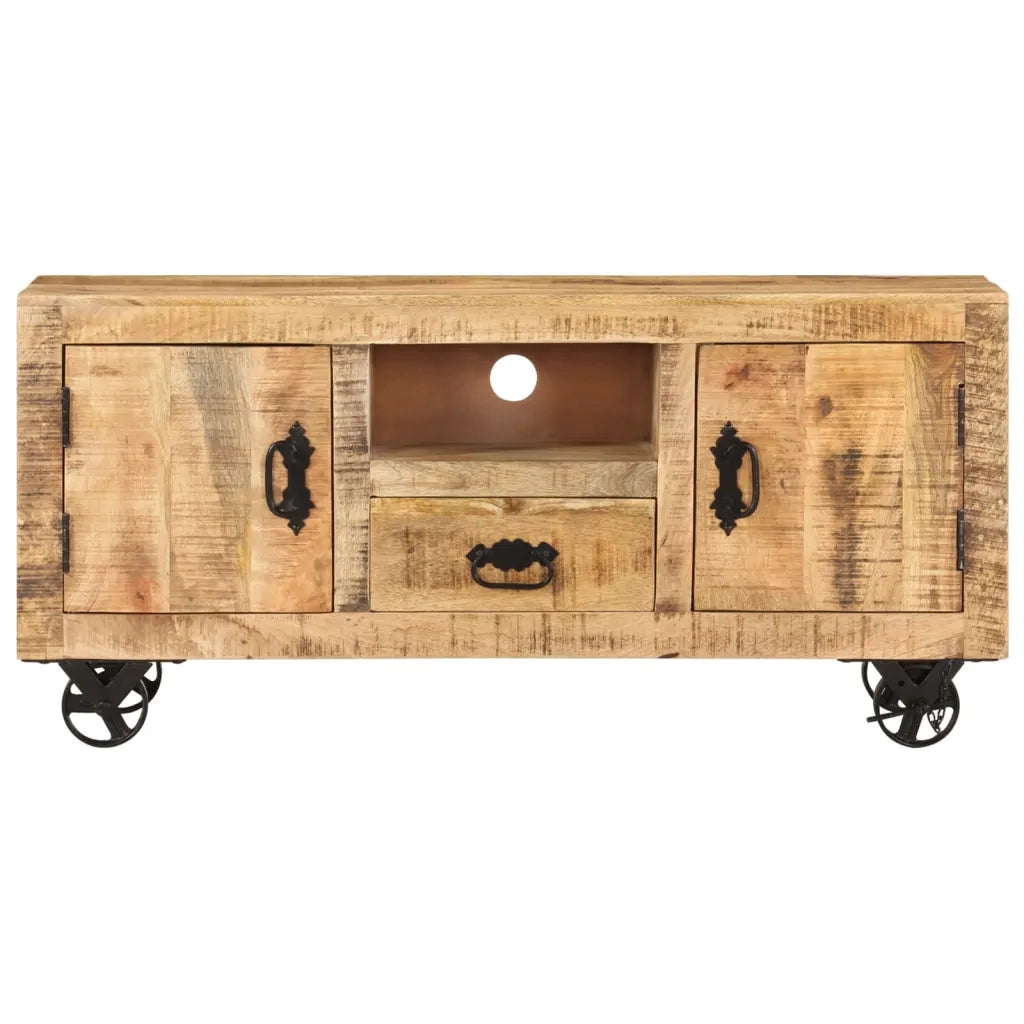Mobile Porta TV in Legno Grezzo di Mango 110x30x50 cm cod mxl 9311