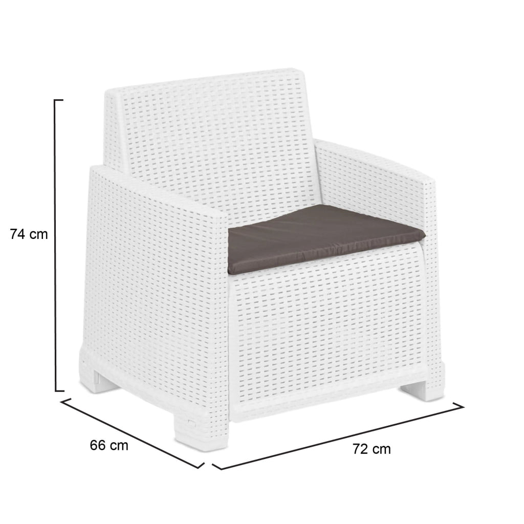 Gaby, Poltrona da Esterno Braccioli Made in Italy, 66x72 cm Bianco