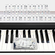 Etichette per Pianoforte Reutilizzabili - Silicone - Resistenti all'Acqua - Per 88 Tasti - Facili da Rimuovere - Sostenibili - Etichette per Pianoforte