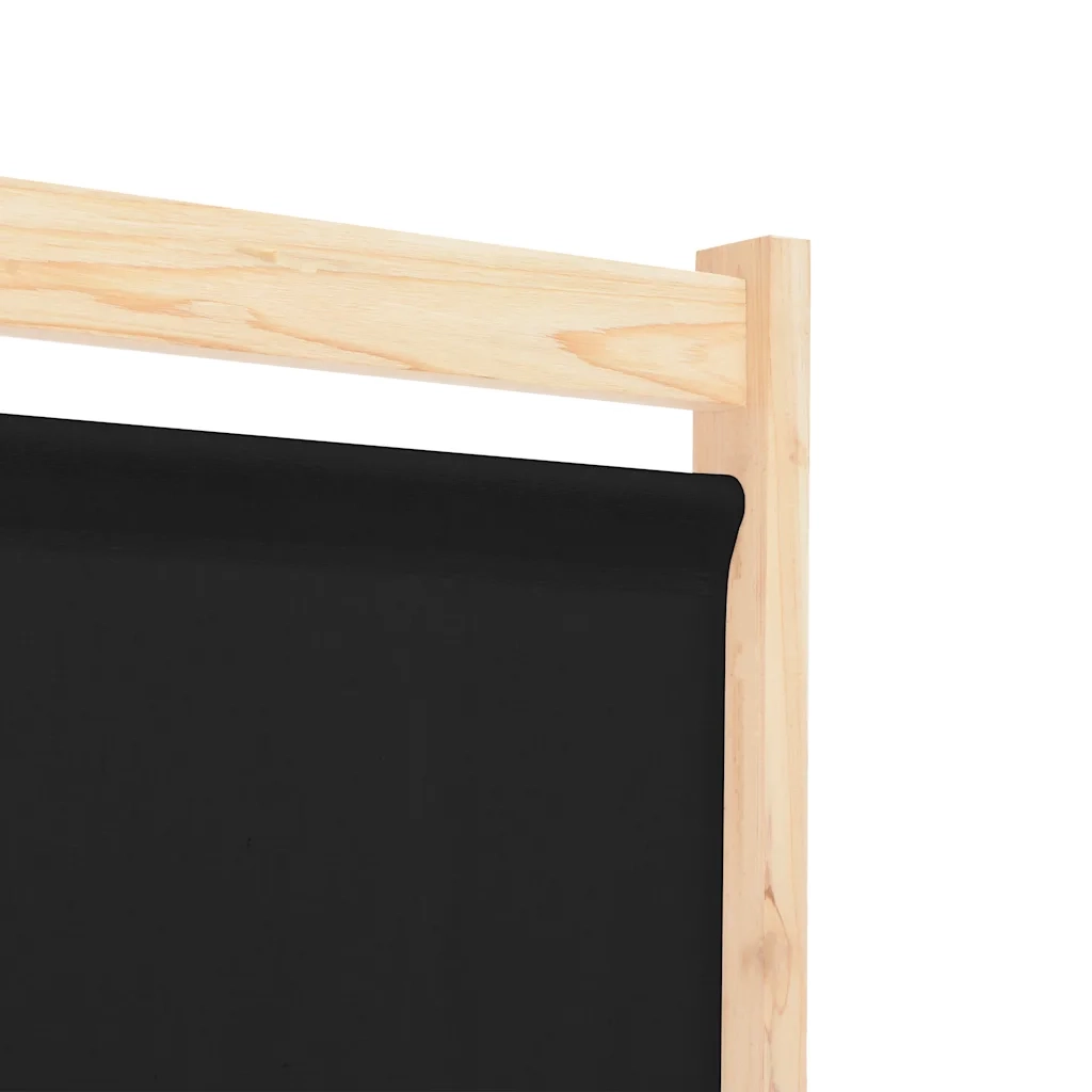 Divisorio a 6 Pannelli Nero 240x170x4 cm in Tessuto  cod mxl 72285