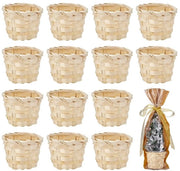 Miniaturetti di legno intrecciato 16 pezzi - Senza maniglie - Miniature decorativi - Ideali per regali - Ideali per picnic - Weefmand