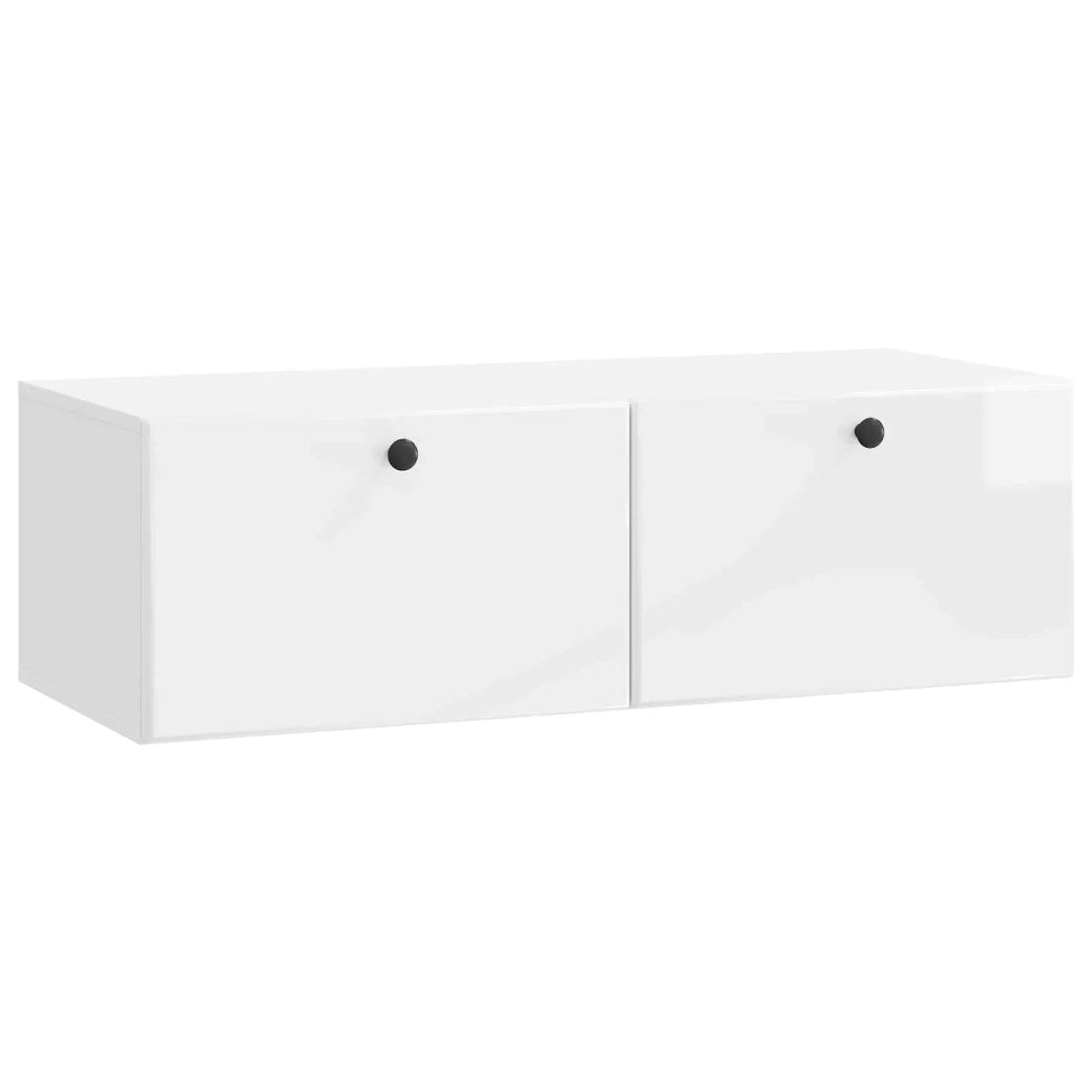 Mobile Porta TV da Muro 98 x 41 x 30 cm Bianco Lucido