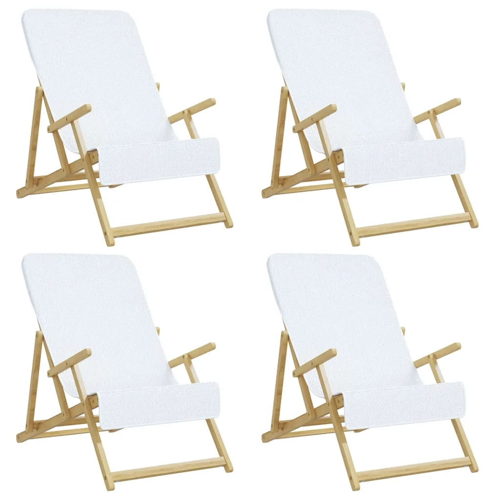 Asciugamani da Spiaggia 4 pz Bianchi 60x135 cm Tessuto 400 GSM CFW5461468
