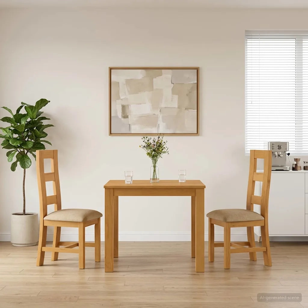 Set da pranzo 3 pz Beige Legno di Quercia Massello 3430324
