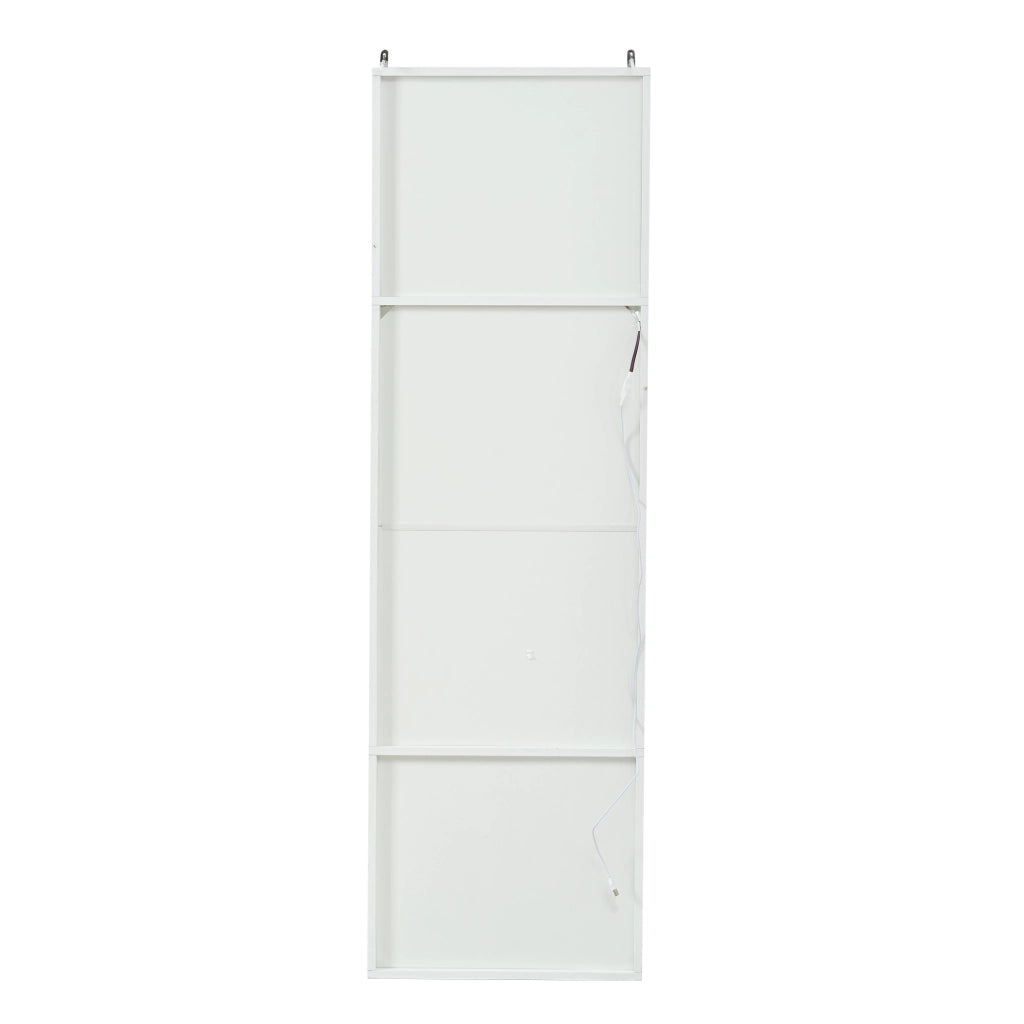 Vetrina lucida, illuminazione a LED, ante in vetro,35 x 50 x 165 cm, bianca