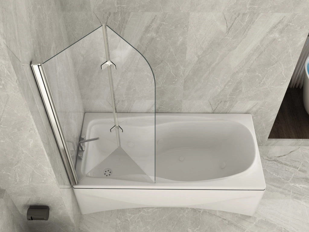 Parete vasca libro interno esterno cristallo 6mm trasparente anticalcare Lola 100 cm