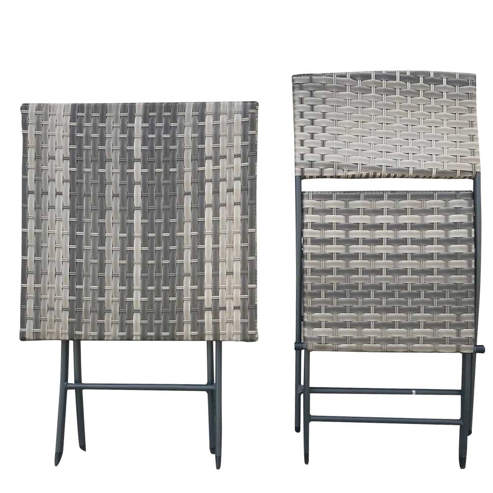 Set Pieghevole Tavole e Sedie Arredo Giardino Simil rattan x Esterno Polyrattan