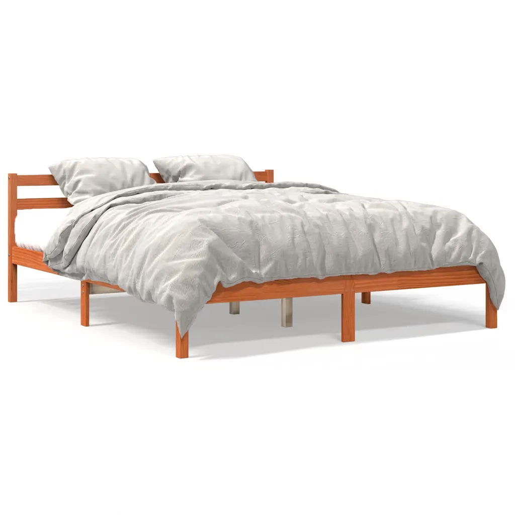 Letto senza Materasso-Struttura Letto Marrone Cera 180x200 cm in Legno di Pino 844658