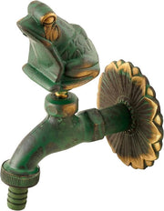 Vitello di scarico 1/2 con connessione a tubo a vite e motivo rana - rubinetto di acqua fredda esterno in ottone lucidato - 17004 8