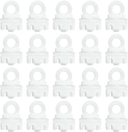 Kit di supporti per tende 20 pezzi - plastica - bianco - diametro 5 mm - lunghezza 19 mm - larghezza 12 mm - facile da installare - maniglie per tende
