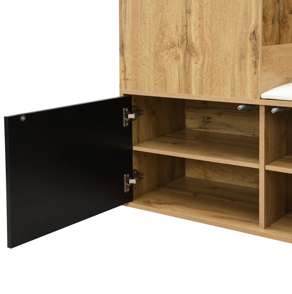 Set guardaroba da ingresso con scarpiera, specchio e panca