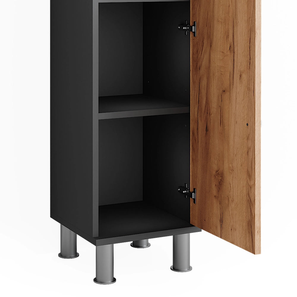 Vicco Set di mobili da bagno Antracite/quercia dorata 4 parti