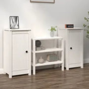 Credenze 2 pz Bianche 40x35x80 cm in Legno Massello di Pino cod mxl 25139