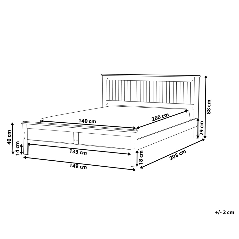 Letto in legno di pino grigio matrimoniale 140 x 200 cm 6 stile scandinavo