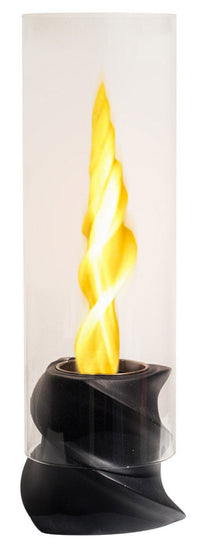 Camino a Bioetanolo da Tavolo Ø14,5x46,5 cm in Acciaio Ceramica e Vetro Nero