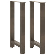 Gambe per tavolo da bar in acciaio naturale 2 pz 50x(90-91) cm in acciaio