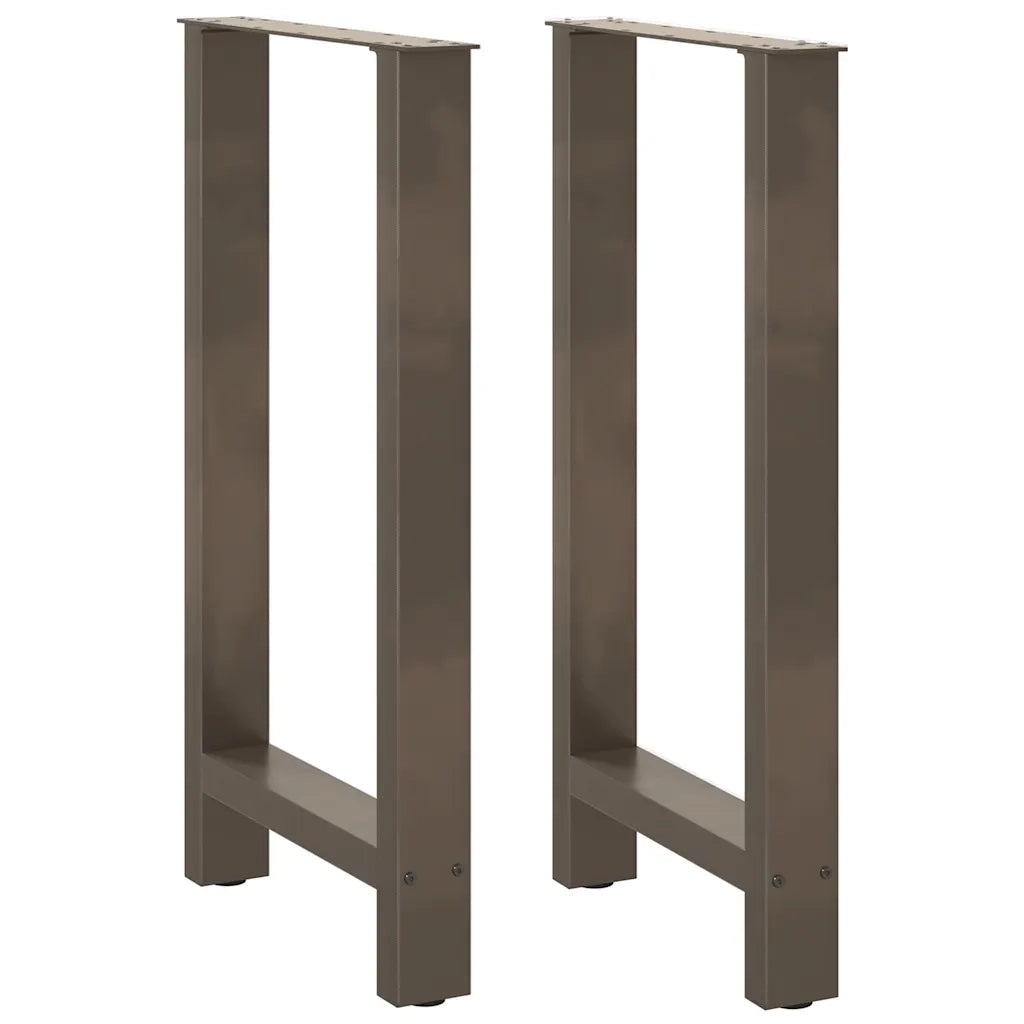 Gambe per tavolo da bar in acciaio naturale 2 pz 50x(90-91) cm in acciaio