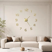 3D Wall Clock, Modern Design, 100 Cm XXL, Golden