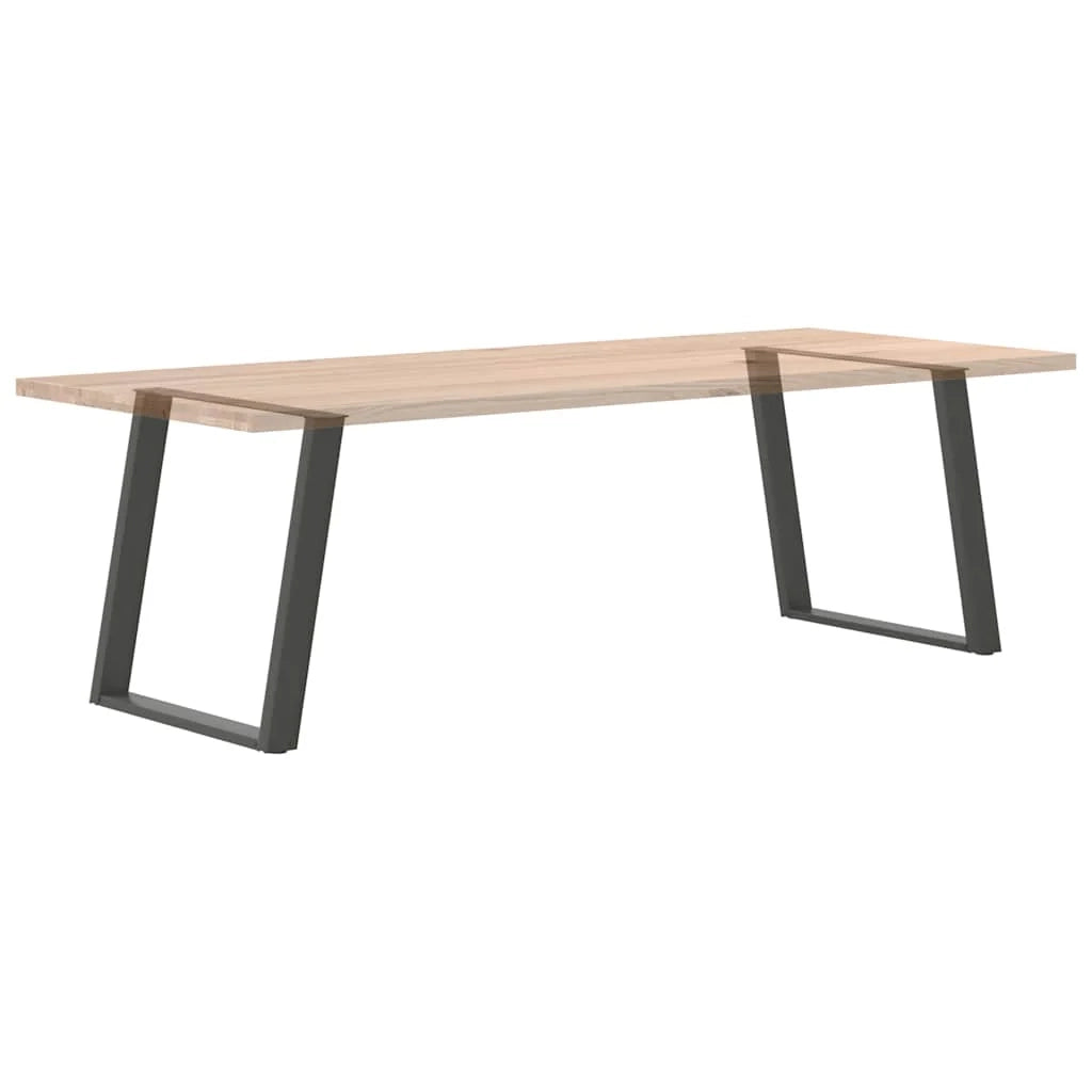 Set di 2 gambe per tavolo da pranzo a forma di U 70 x 72-73 cm con piedini regolabili design moderno in acciaio antracite 02_0057074