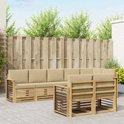 Set di divani da esterno 8 pcs Bianco e Beige