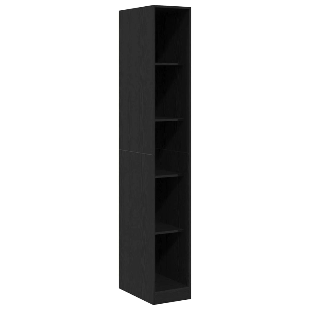Mobile contenitore moderno e minimalista 30 x 50 x 200 cm in legno ingegnerizzato rovere nero 02_0055935