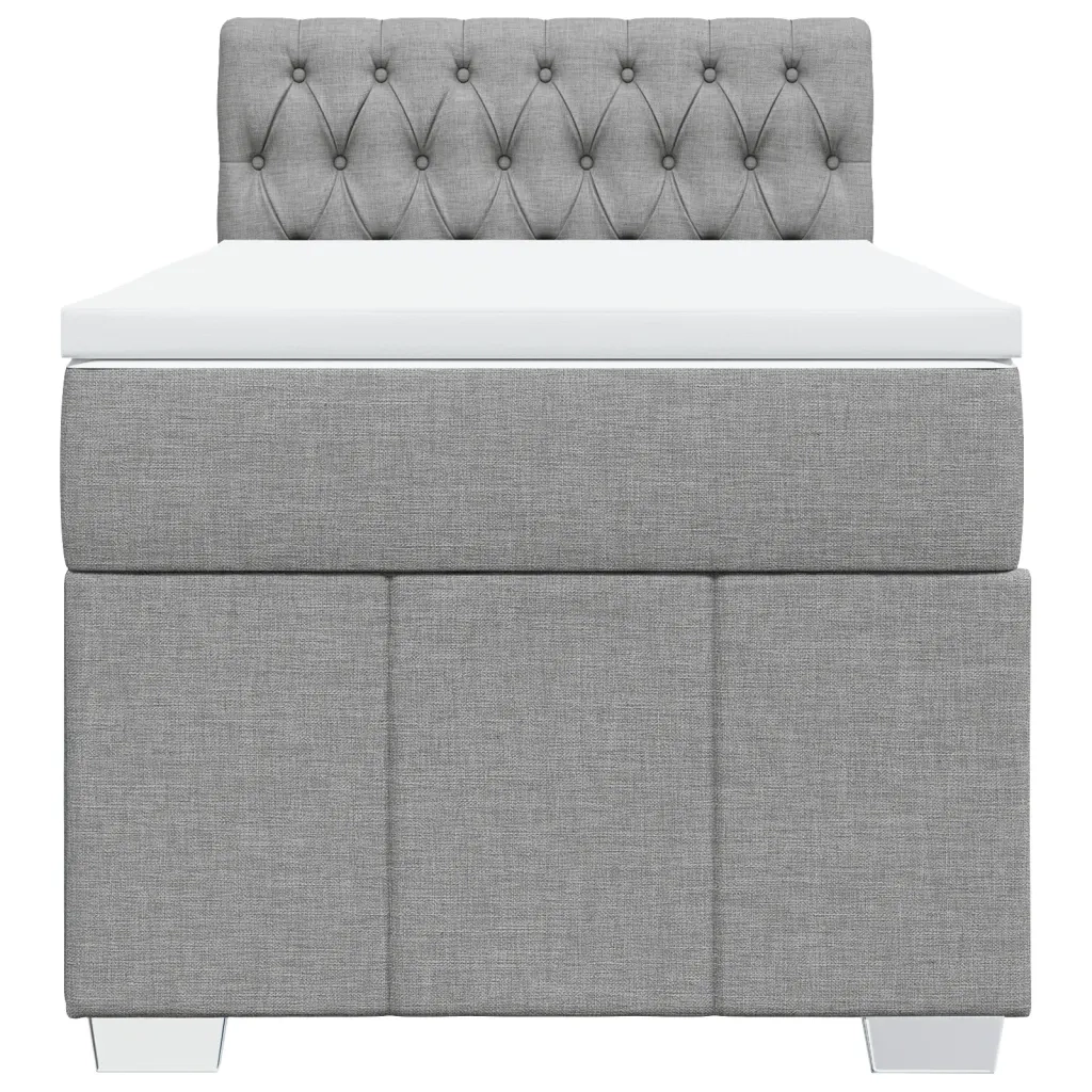 Giroletto a Molle con Materasso Grigio Chiaro100x200 cm Tessuto 3289286