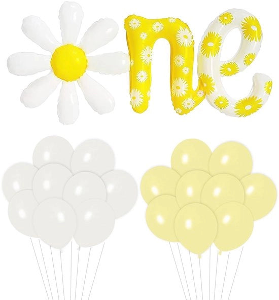 Set di palloni in lattice con fiori - 20 palloni in lattice - decorazione per feste di compleanno - con foglio di alluminio - duraturo - dimensioni 118 x 52 cm