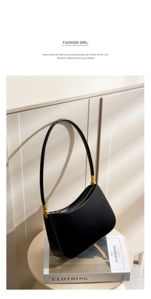 Borsa tote da donna in vera pelle, nera