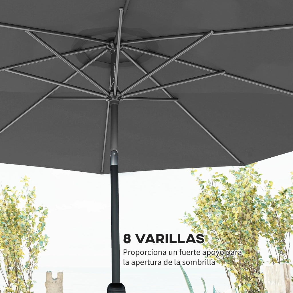 Ombrellone da giardino ¨C zephmum ¨C grigio scuro, metallo, ?295x250 cm