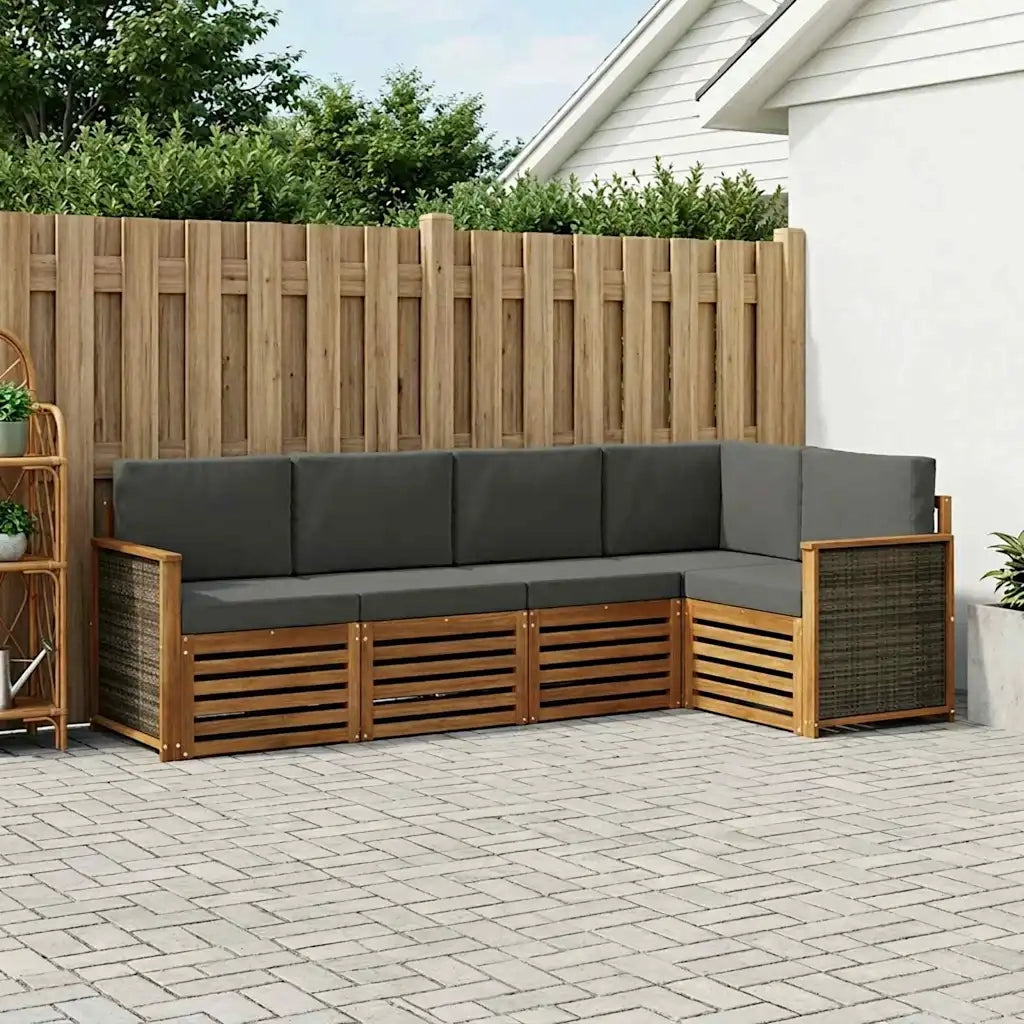 Set divano sezionale con cuscino 6 pcs Naturale e Antracite 3384468