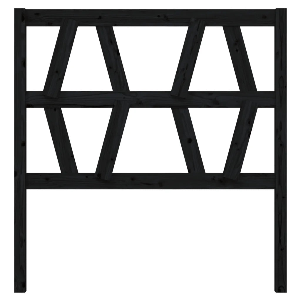 Testiera per Letto-Testata-Testiera Decorativa Nera 96x4x100 cm in Legno Massello di Pino 110155