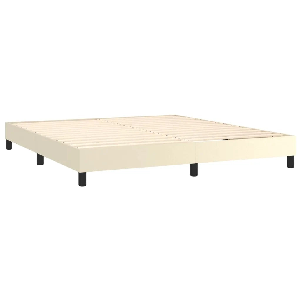 Giroletto a Molle con Materasso Crema 160x200 cm in Similpelle 3127321